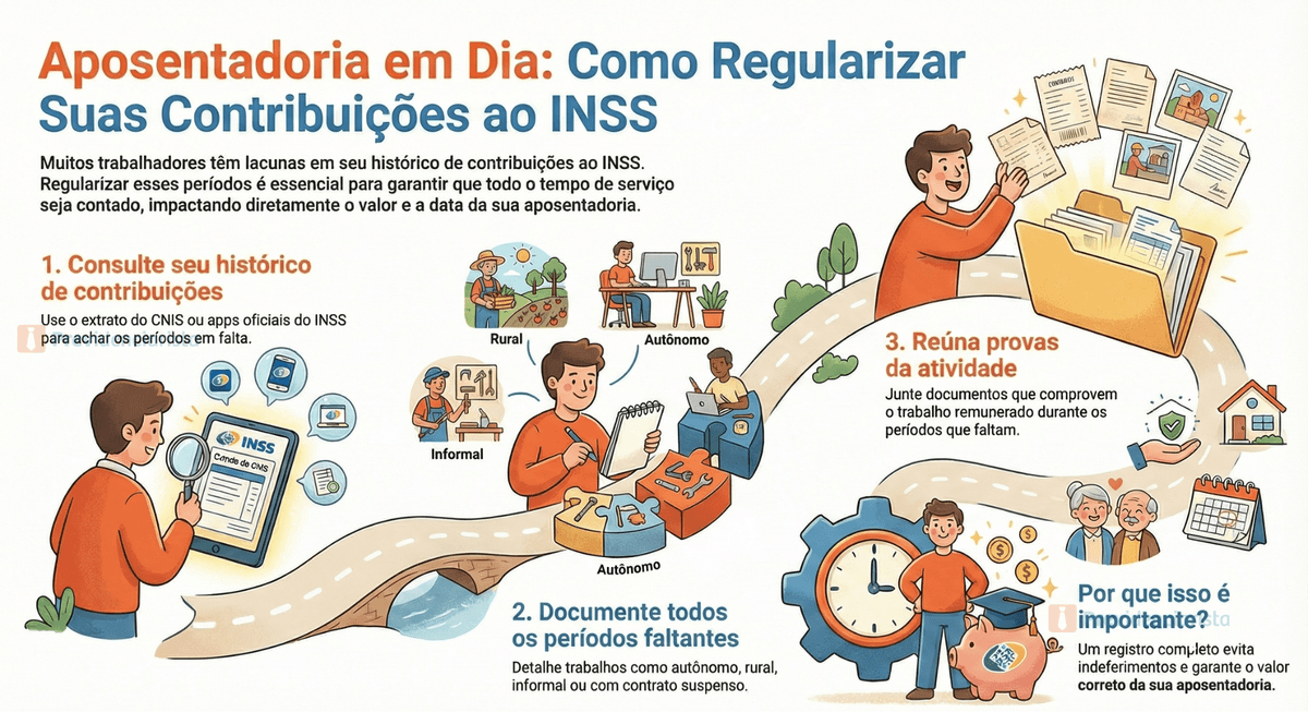 infográfico que explica contribuições em atraso