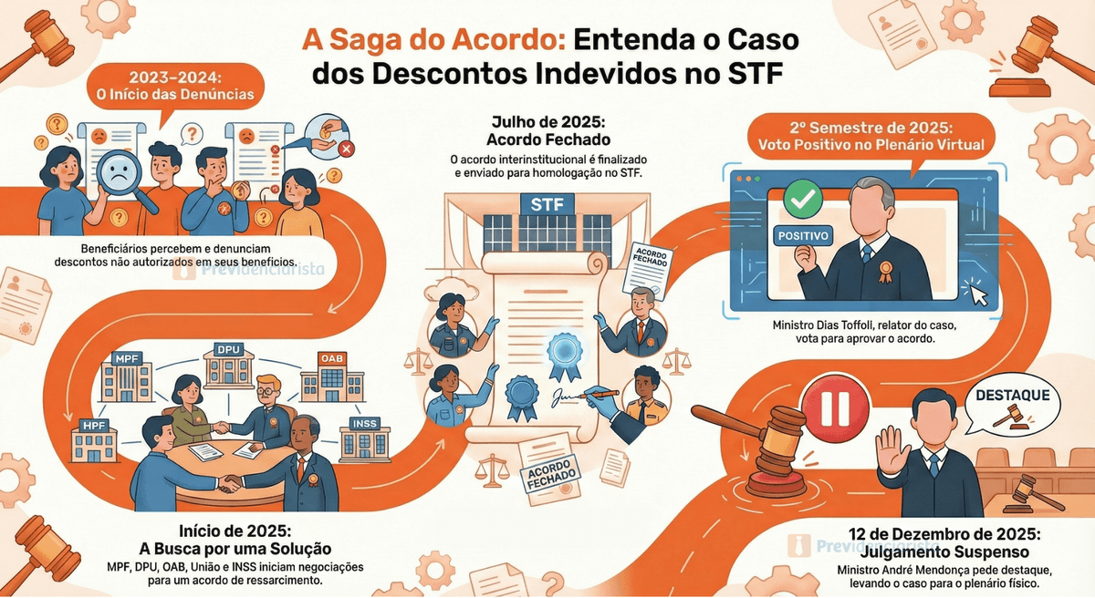 histórico dos descontos do inss