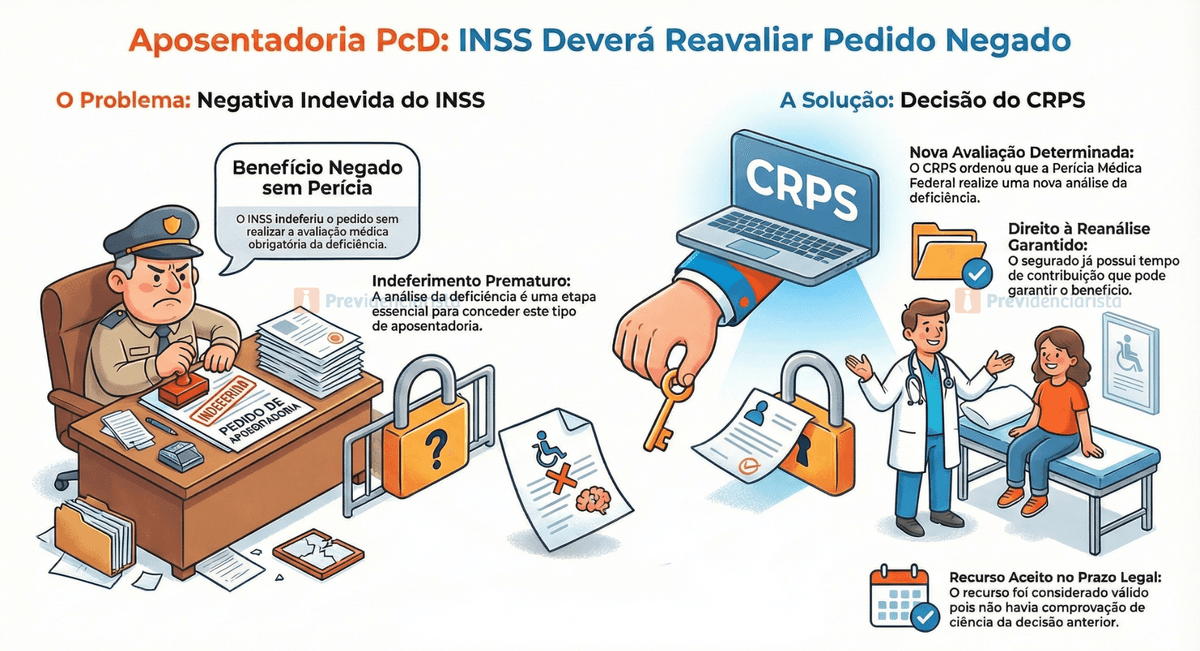 INSS deverá reavaliar deficiência após decisão do CRPS
