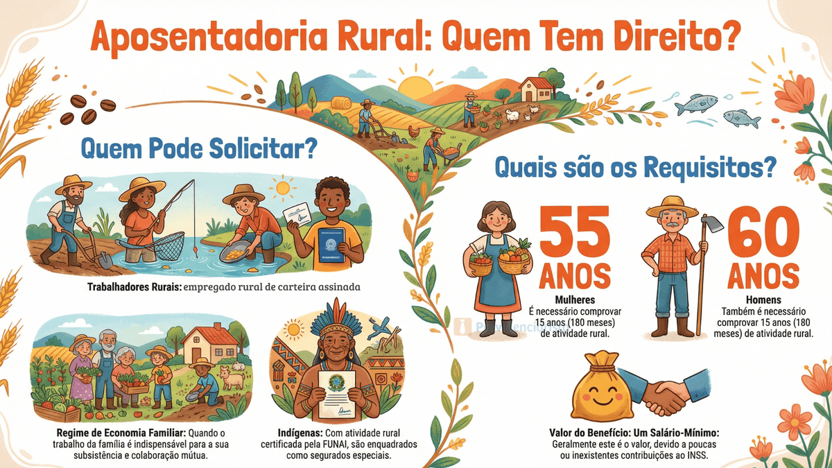 infográfico explicando o que é aposentadoria rural