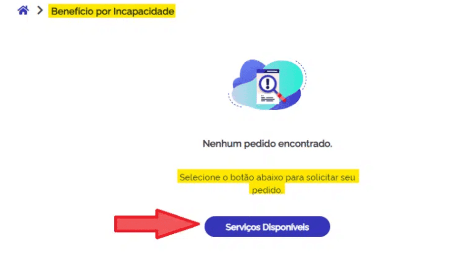 serviços disponíveis