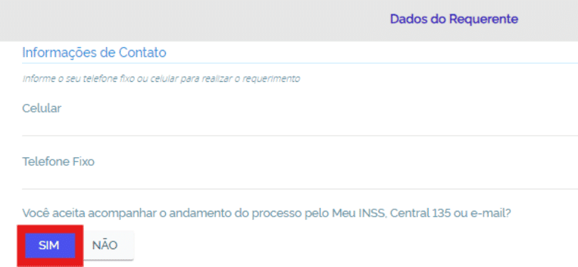 aceita acompanhar o andamento do processo