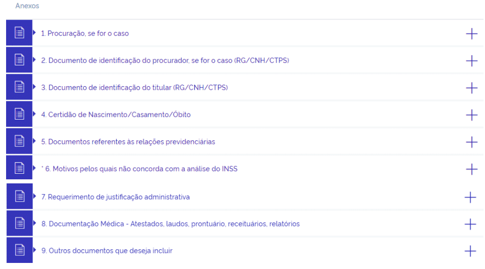 Anexe os demais arquivos