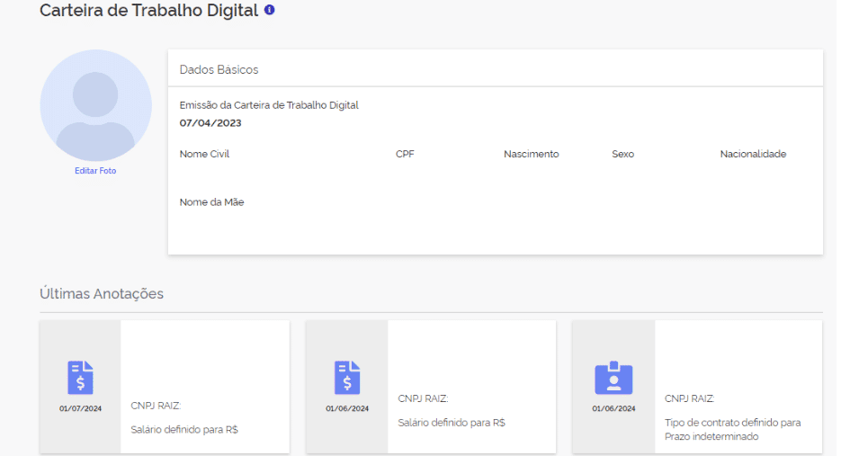 carteira de trabalho digital