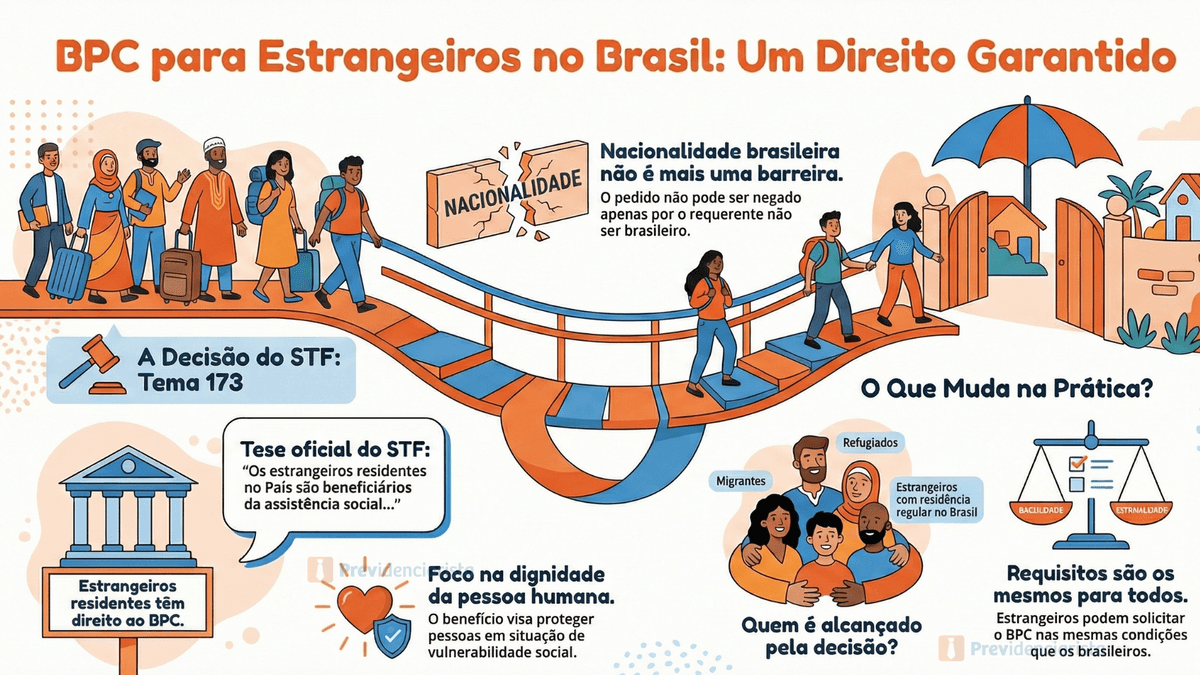 infográfico explica que estrangeiros no brasil têm direito ao bpc
