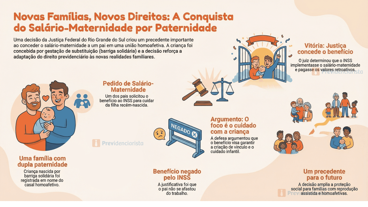 infográfico explica o salário-maternidade para pai