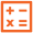Ícone de um quadrado com símbolos matemáticos dentro