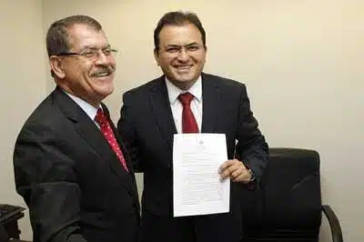 O corregedor-geral da Justiça Federal, ministro Humberto Martins, recebeu o presidente do Conselho Federal da OAB, Marcus Coêlho