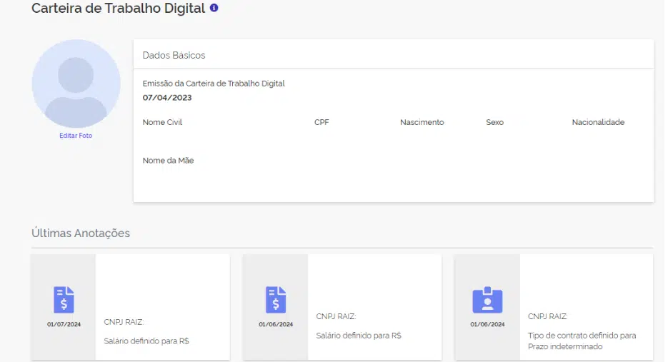 carteira de trabalho digital